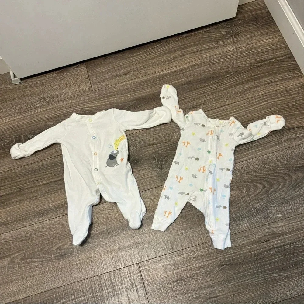 Carters Gender Neutral Newborn Sleepers 2 Pieces
